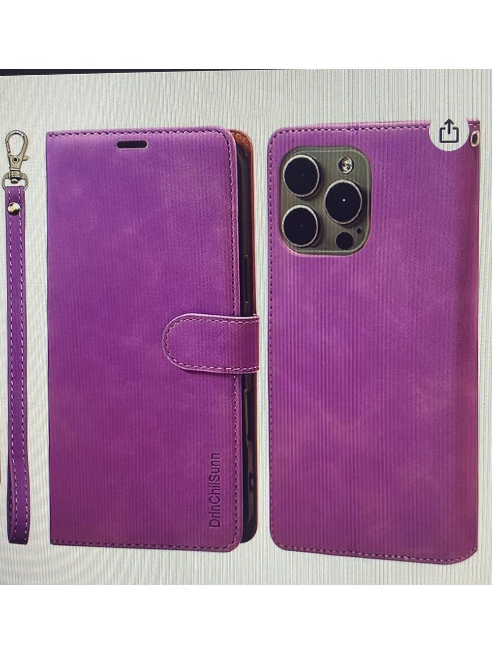 Drinchiisunn Wallet Case for iPhone 16 Pro Purple